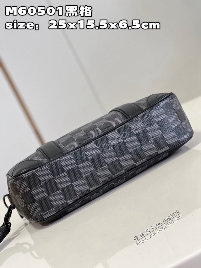LV專櫃2023新款Pochette Kasai手包 M60501黑格 路易威登黑格男士手拿包 dn1286